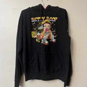 Betty Boop Black Hoodie with Colorful Graphic